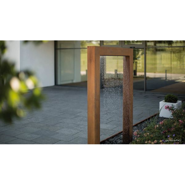 Customized Garden Metal Water Pool With Rain Curtain Corten Steel Garden Water Fountain