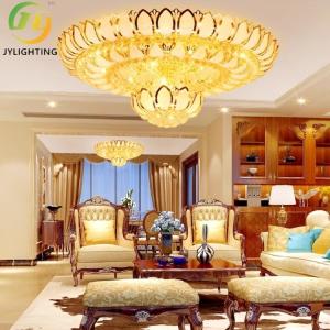JYLIGHTING European-style round golden lotus crystal chandelier, ceiling lamp,