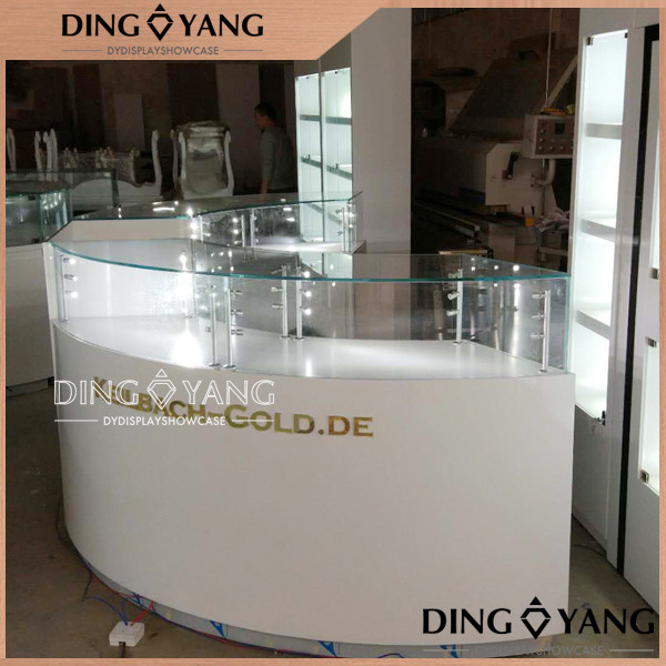 Buy 1550X550X1050MM Wooden Round Jewelry Showcases at wholesale prices