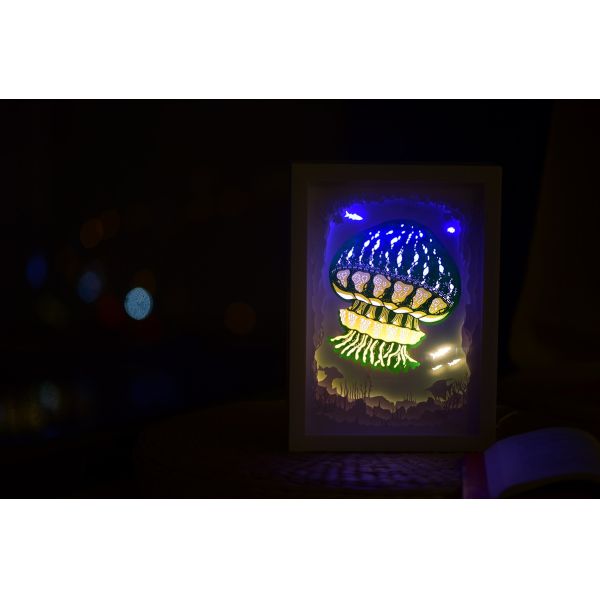 Retail Display Props Papercut Backlit Lamp Forbidden City Night View