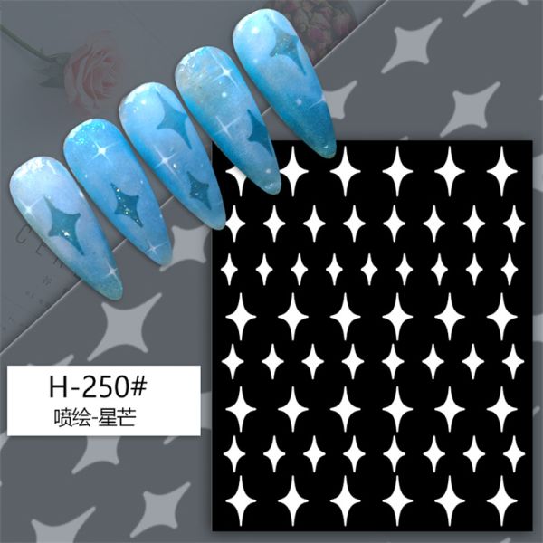 Style 2D Hollow Heart Butterfly Little Bear Star Cartoon Plastic Nail Enhancement Stickers