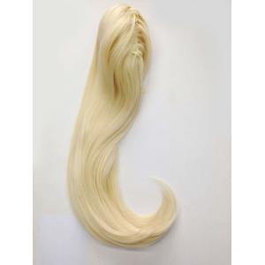 Silky Straight Synthetic Hair Pieces For Ponytail Platinum Blond