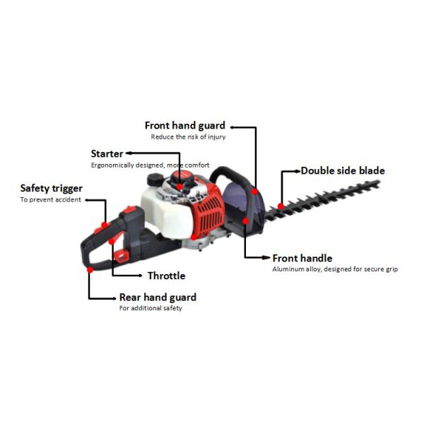 Anti Vibration anti slip Cordless 650w Petro Gasoline Garden Hedge Trimmer Dual