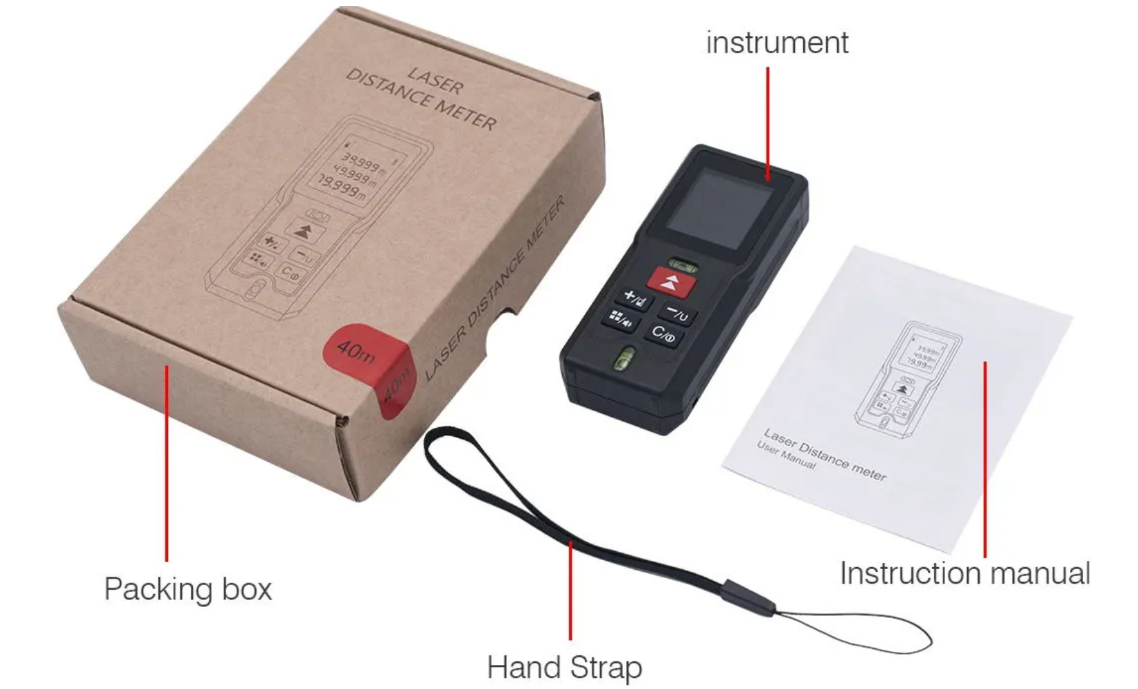 Handheld Laser Distance Meter Electric Distance Measuring Equipment Mini Portable Digital Laser Rangefinders 0.05-120m