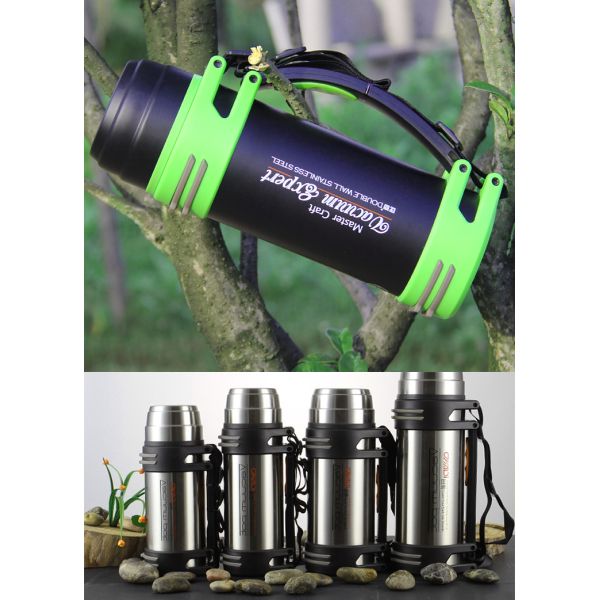 Travel Kettle Pot Insulated Stainless Steel Travel Water Bottle 850/1000/1500/1800/2300ml