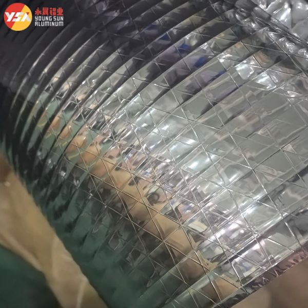 Buy Rhombus Reinforced Aluminum Foil for Thermal Insulation Metallized Coating Polyester Film Aluminum Foil at wholesale prices
