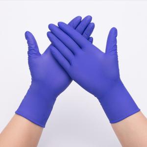 Purple Disposable Medical Exam Nitrile PVC Gloves Length 260-285mm
