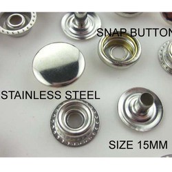 wholesale 201 15mm stainless Steel Iron clothing buttons metal Spring Snap