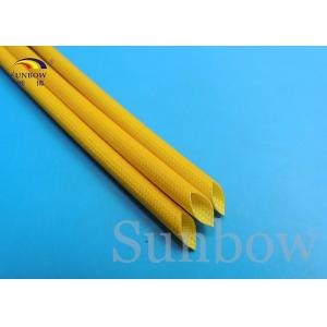 H Class 2.5KV Yellow Silicone Fiberglass Sleeving Flexibility Flame Retarding Properties