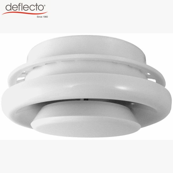Buy Deflecto Round Ceiling Diffuser , 4'' 100MM Plastic Adjustable Air Diffuser at wholesale prices