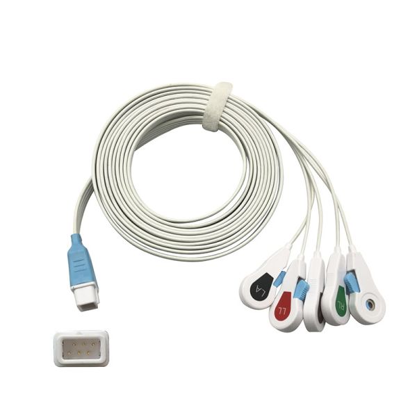 Buy Disposable Radiolucent ECG Lead Wires 5 Lead Clip Compatible Covidien at wholesale prices