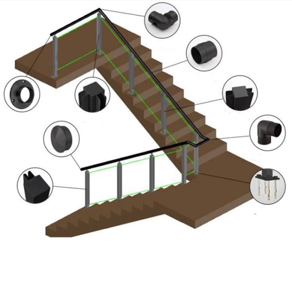 Modern Terrace Deck Balustrade Iron Railing Designs for Bridge Railings and Handrails