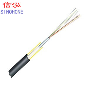 FRP Steel Wire Fiber Drop Cable , 1 KM-5 KM Black Fiber Optic Cable