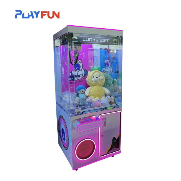 PlayFun Hot Sales Lucky Gift Coin Operated Plush Toy Doll Arcade Claw Crane