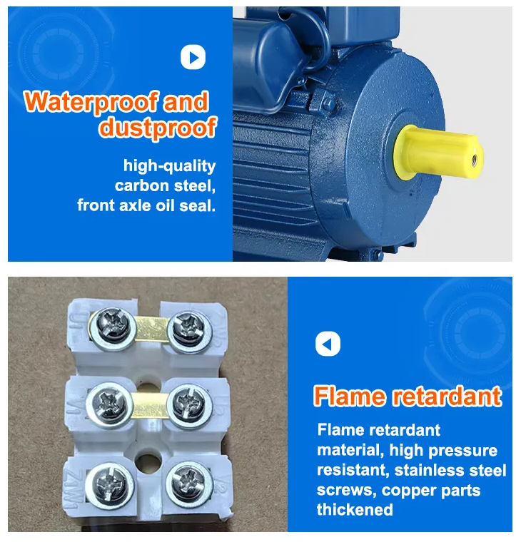 YC132S-4 B5 Cast Iron 3KW Single Phase Motor Double Value Capacitor Asynchronous Motor