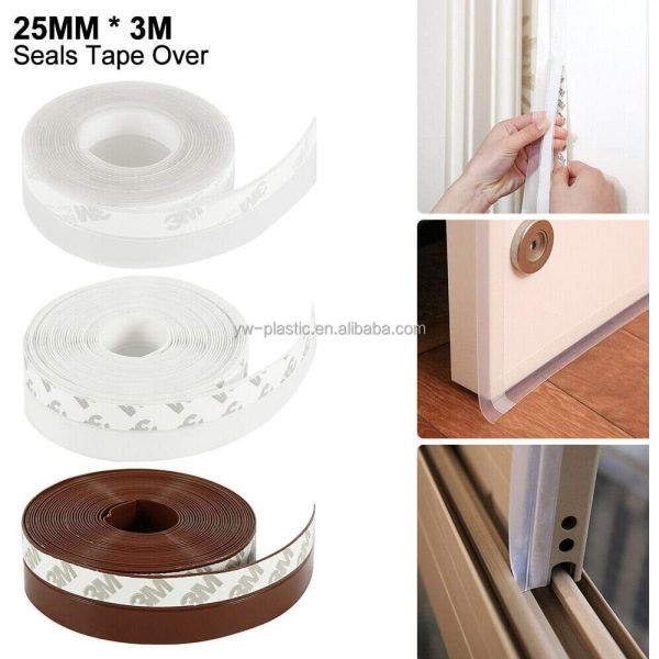 2.8cm/3.5cm Height Door Draft Stopper in Black for Under Door Seal Recommended