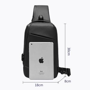 Black Gray 5L Shoulder Crossbody Mens Chest Sling Bag 0.53KG