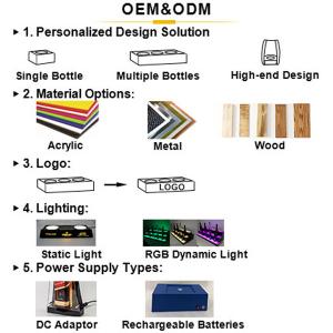 Whisky Alcohol Display Acrylic Bottle Glorifiers LED Light Base