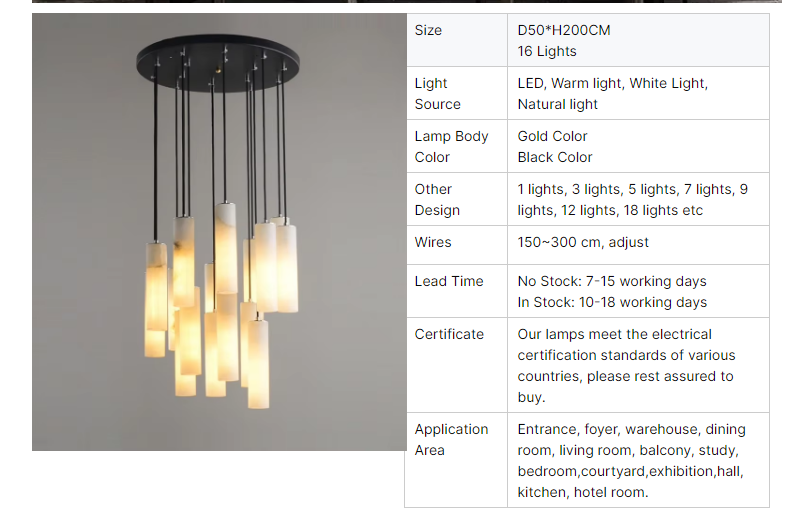 Luxury lighting fixturesArt creative designer alabaster chandelier hotel lobby dining room long strip marble pendant lig