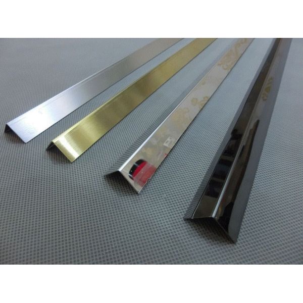 201 304 hairline stainless steel angle profile brushed gold metal trim