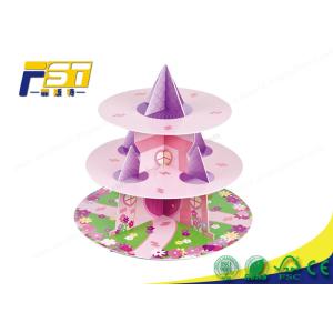 Durable Cardboard Three Tier Cake Stand , Cardboard Cupcake Display Stands