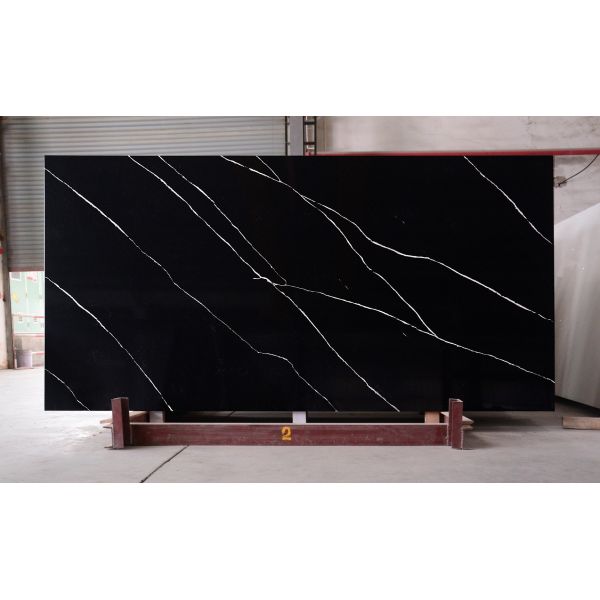 Buy Outdoor Wall Black Artificial Quartz Stone Countertop 25mm at wholesale prices