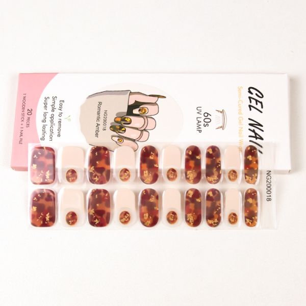 Custom Semi-cured Gel Nail Strips for Finger Nail Art Eco-friendly Nail Beauty Products