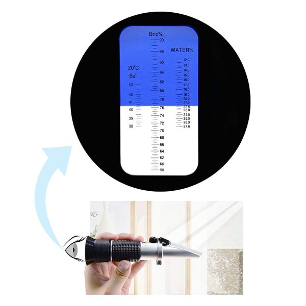 Compact Portable Brix Refractometer 0-40% Brix and 0-25% Alcohol Range for Wine Sugar
