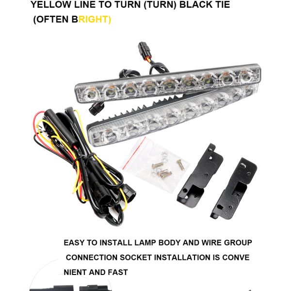 Aluminium Automobile Drl Car Headlight Led Tube Strip Two Color With ABS Lens