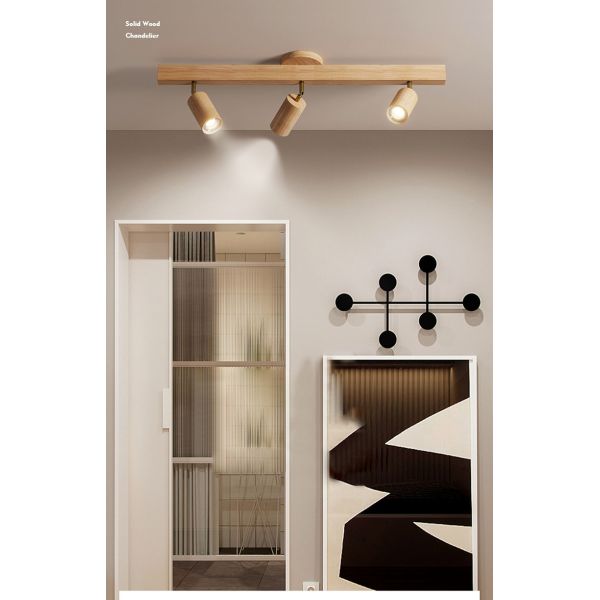 Wood Led Ceiling Lamp With Spot Lights For Living Room Bedroom Corridor Home track lighting(WH-WA-46)