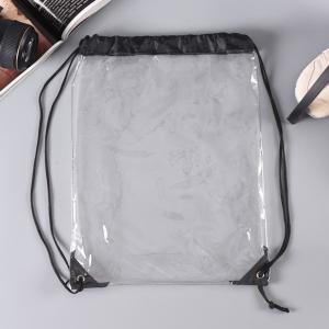Transparent PVC Drawstring Bag , Custom Logo Waterproof Storage Bags