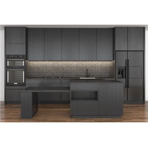 Lacquer Paint Black Modern Design Kitchen Cabinet Quartz Stone 15mm