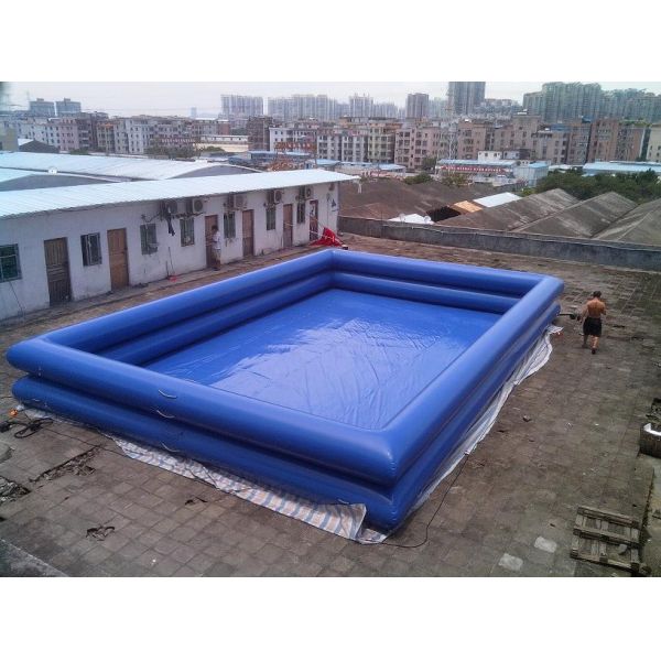 0.9mm PVC Tarpaulin Swimming Pool / Inflatable Swimming Pools Double Tube 1.3m Height