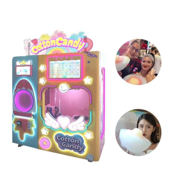 Amusement Game Center Cotton Candy Fairy Floss Vending Machine Coin Operated