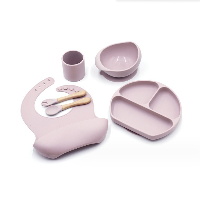 Silicone Feeding Set Top Seller Baby Supplies Baby Dish Plates Set Newborn Set Gift