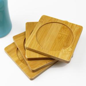 Natural Wooden Blank Bamboo Coasters For Mug Cup Anti Scratch Table Mat