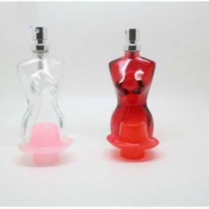 red women body shape glass perfume bottle with plastic cap