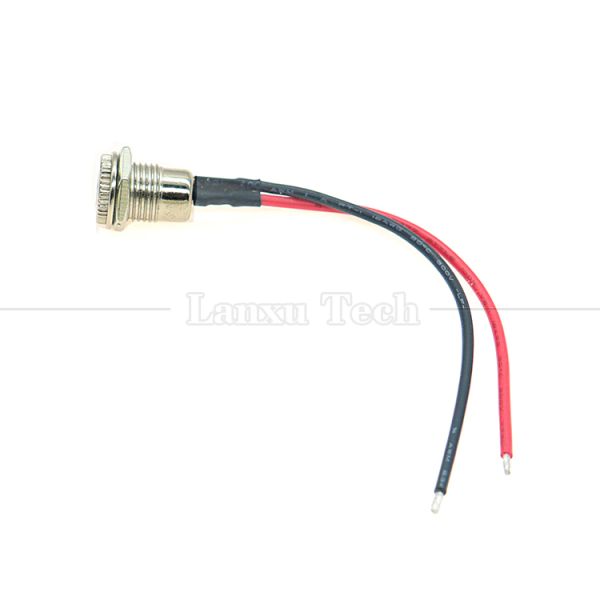 10cm 18AWG 5A Panel Mount DC 099 Female Socket 5.5x2.1mm 2.5mm Metal Threaded Connector to Open Tinned Wires End Cable
