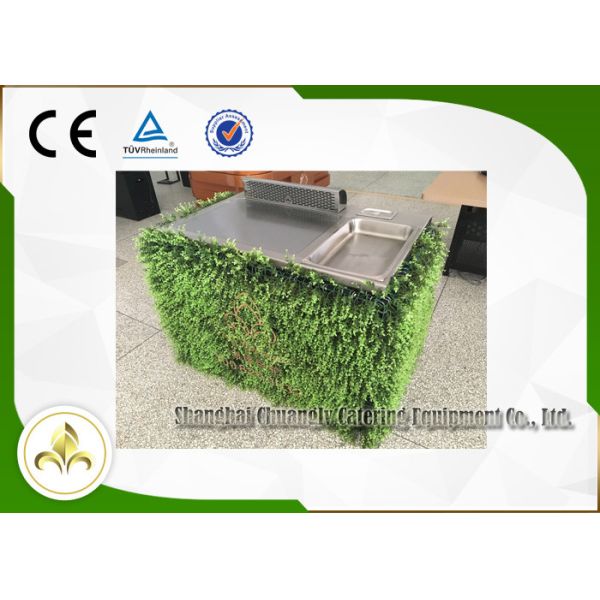 Mobile Hibachi Grill Equipment Table Top Griddle CE ISO9001 Certification