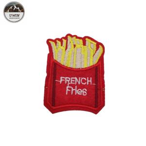 Iron On Embroidered Sports Patches / French Fries Patch Customized Size