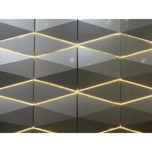 3D Design Aluminium Composite Panel Wall Cladding Material With LED Lighting