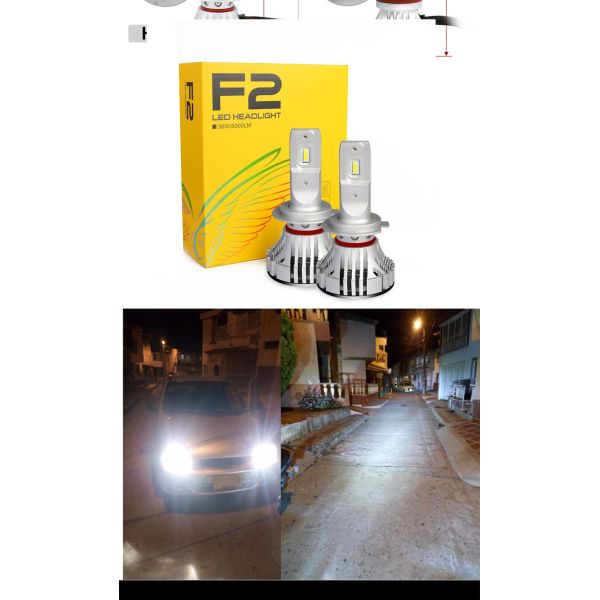 F2 H4 H7 9005 9006 Automotive LED Headlight Fanless Headlamp Fog Light