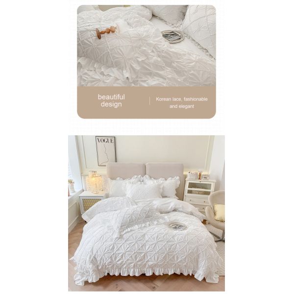 All-Season 100% Cotton Soft Bedding Set with Matching Curtain and Quilt Luxury Egyptian Cotton Set