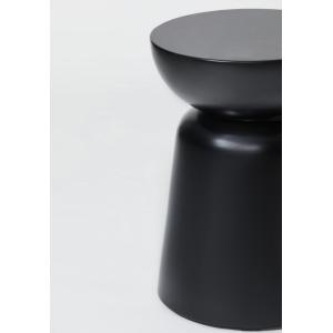 Round shape Black solid wood hotel bedroom furniture drum side table