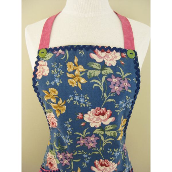 Ladies Apron, Floral Apron, Kitchen Apron, Full Cooking Apron, Gift For Women, Yellow Apron, cooking Apron, Adult Aprons