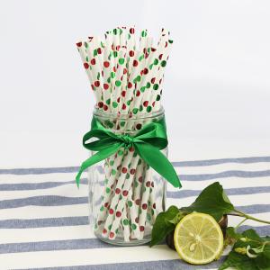 Buy cheap Green foil pattern FDA Certificate Biodegradable Paper Straws Food-grade from wholesalers