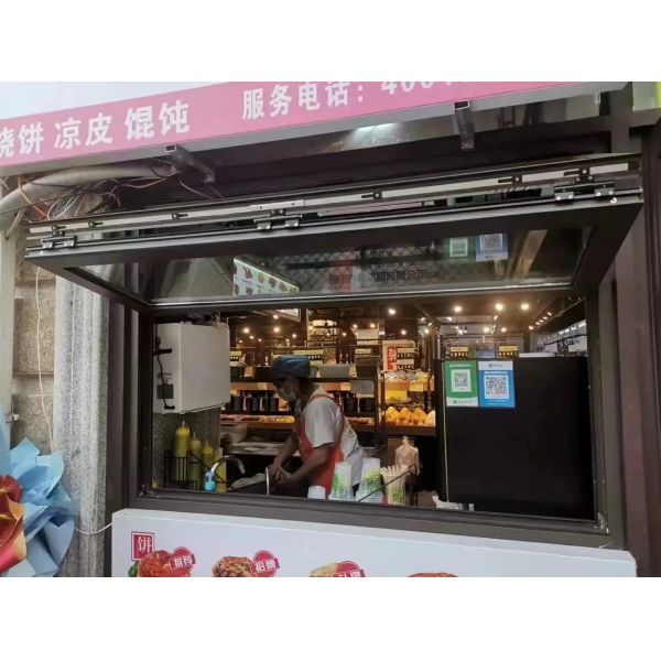 Grape Arbor Folding Window Connection Allowing Harvest Access from Kitchen Preparation Areas