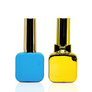 Quality Golden Plated Glass Nail Polish With Bow On Bottle Non Toxic for sale