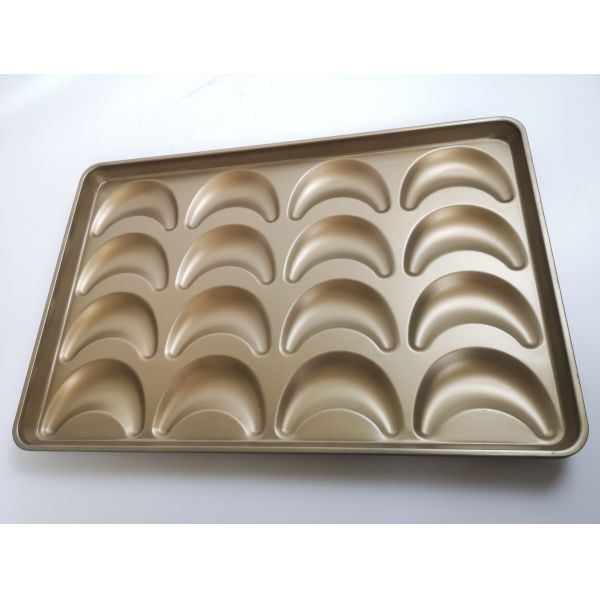 Aluminum Steel 16 Links Croissant Hot Dog Bread Mold Economical