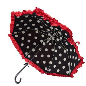 Ladies Sunproof Straight Handle Umbrella Lace Flowers Pagoda Shaped